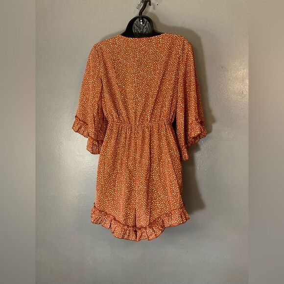 SHEIN Orange Flutter Sleeve summer romper - Picture 5 of 5